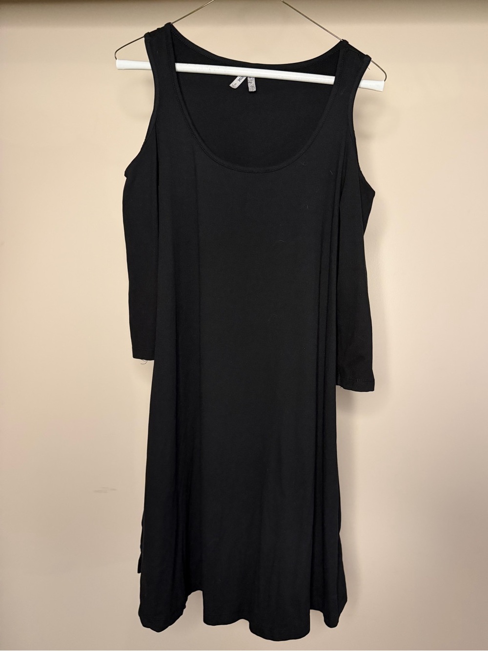 Black Open-Shoulder Women's Dress